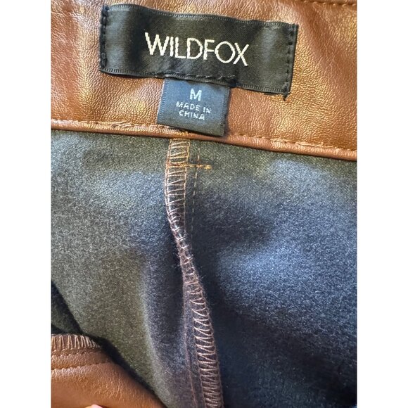 Wildfox Princess Faux Leather Size Medium 8/10 Cropped Slit Leg Cuff Chocolate N - Picture 6 of 11
